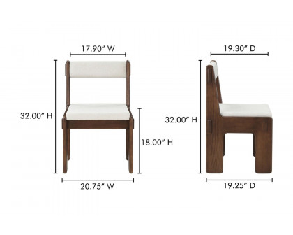 Moe's - Ashby Modern Dining Chair Set of 2 in Walnut Stained Ash