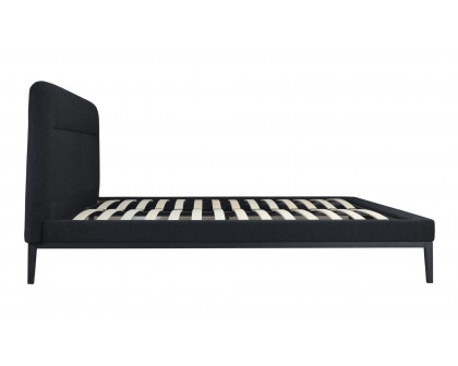 Moe's - Nyx Modern Upholstered Platform Bed in Carbon