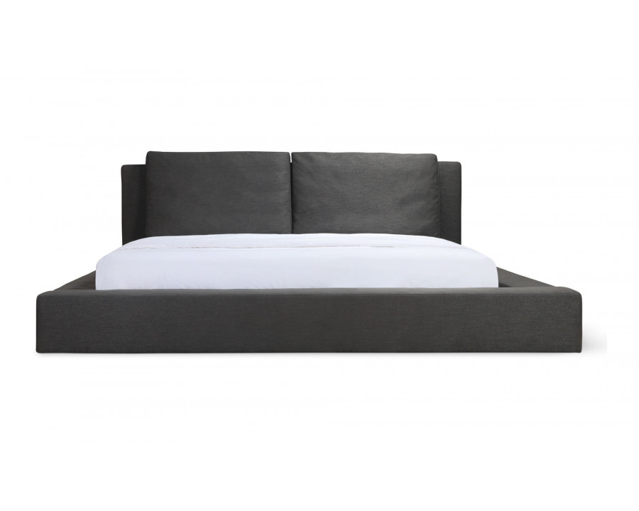 Moe's Selene Modern Upholstered Platform Bed - Dark Sky