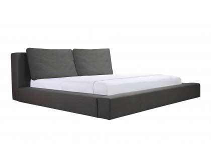 Moe's Selene Modern Upholstered Platform Bed - Dark Sky