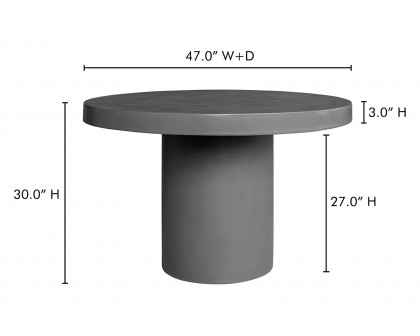 Moe's Cassius Round Outdoor Dining Table - Dark Gray