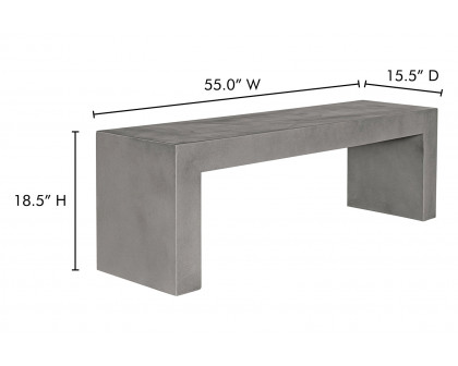 Moe's Lazarus Outdoor Bench - Dark Gray