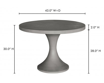 Moe's - Isadora Outdoor Dining Table in Gray