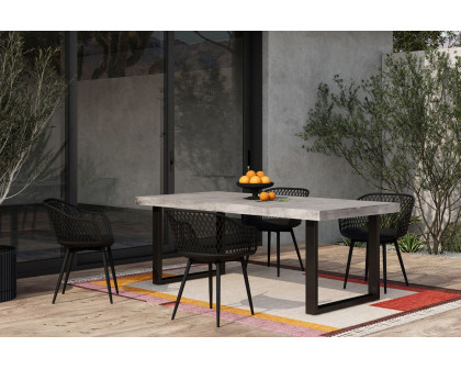 Moe's Jedrik Contemporary Rectangular Outdoor Dining Table - Dark Gray, Large