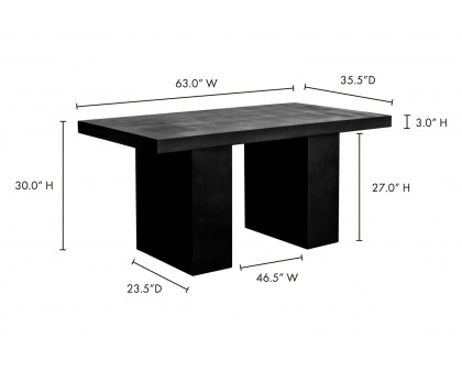 Moe's Aurelius 2 Outdoor Dining Table - Black