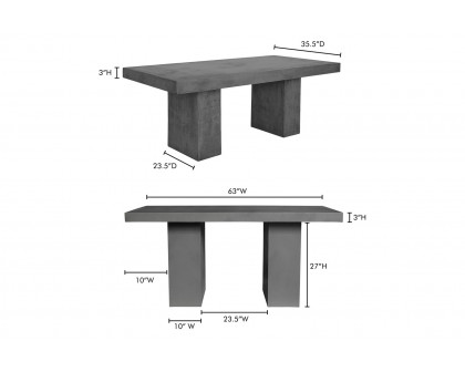 Moe's Aurelius 2 Outdoor Dining Table - Dark Gray