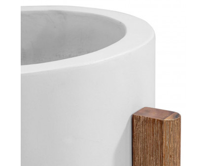 Moe's Everest Round Planter - White, Small