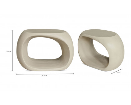 Moe's Albers Contemporary Outdoor Stool - Cream