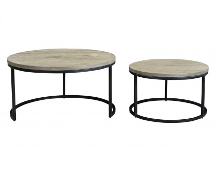 Moe's Drey Round Nesting Coffee Tables Set of 2 - Gray