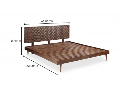 Moe's Pablo Mid-Century Modern Queen Size Bed - Brown