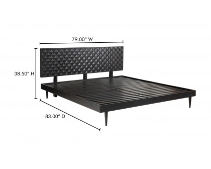 Moe's Pablo Mid-Century Modern King Size Bed - Black