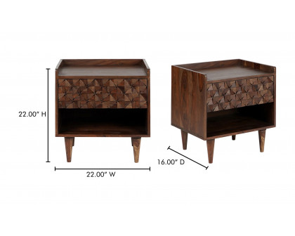 Moe's Pablo Mid-Century Modern Nightstand - Brown