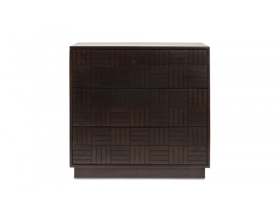 Moe's Denman Mid-Century Modern 3-Drawer Nightstand - Dark Brown