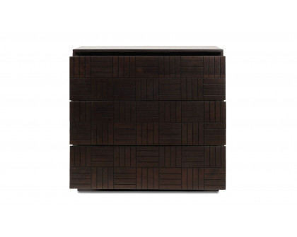 Moe's Denman Mid-Century Modern 3-Drawer Nightstand - Dark Brown