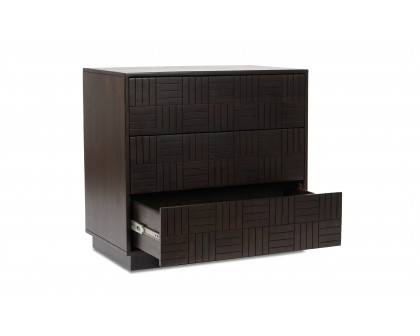 Moe's Denman Mid-Century Modern 3-Drawer Nightstand - Dark Brown