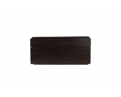 Moe's - Denman Mid-Century Modern 6 Drawers Dresser in Dark Brown