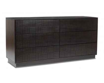 Moe's - Denman Mid-Century Modern 6 Drawers Dresser in Dark Brown