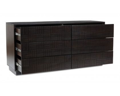 Moe's - Denman Mid-Century Modern 6 Drawers Dresser in Dark Brown