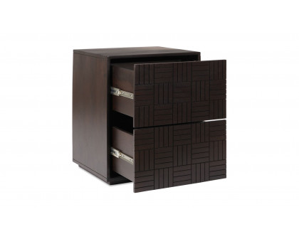 Moe's Denman Mid-Century Modern 2-Drawer Nightstand - Dark Brown