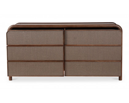 Moe's - Rye Contemporary 6 Drawers Dresser in Warm Brown