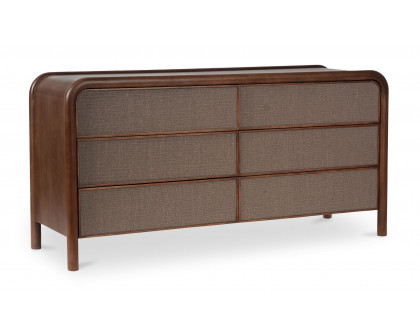 Moe's - Rye Contemporary 6 Drawers Dresser in Warm Brown