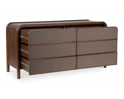 Moe's - Rye Contemporary 6 Drawers Dresser in Warm Brown