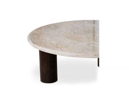 Moe's - Landon Contemporary Round Coffee Table in Beige Travertine