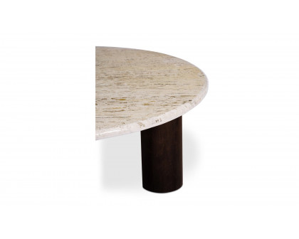 Moe's - Landon Contemporary Round Coffee Table in Beige Travertine