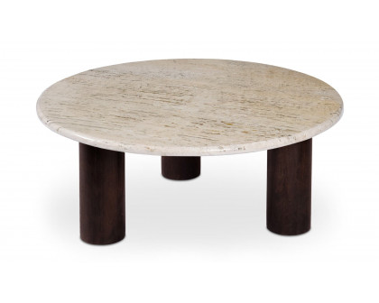 Moe's - Landon Contemporary Round Coffee Table in Beige Travertine