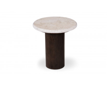 Moe's - Landon Contemporary Round Accent Table in Beige Travertine