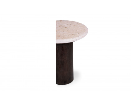 Moe's - Landon Contemporary Round Accent Table in Beige Travertine