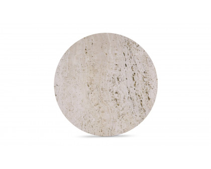 Moe's - Landon Contemporary Round Accent Table in Beige Travertine