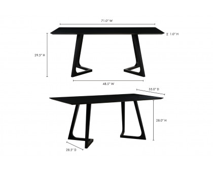 Moe's Godenza Mid-Century Modern Rectangular Dining Table - Black