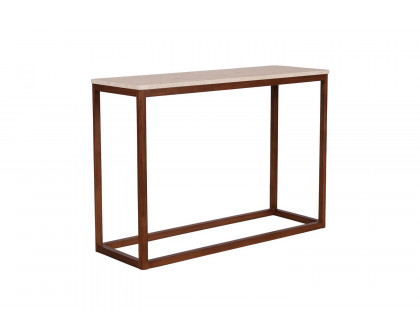 Moe's Ellis Modern Console Table - Brown, Travertine/Wood