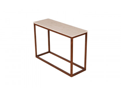 Moe's Ellis Modern Console Table - Brown, Travertine/Wood