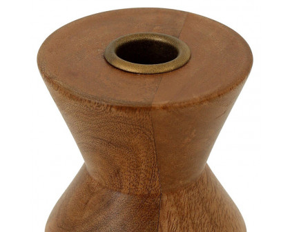 Moe's Sequence Wooden Candle Holder - Brown, Small