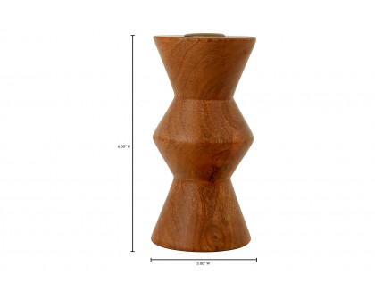 Moe's Sequence Wooden Candle Holder - Brown, Small