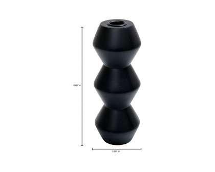 Moe's Sequence Wooden Candle Holder - Black, Large