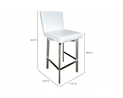 Moe's Giro Swivel Bar Stool - White