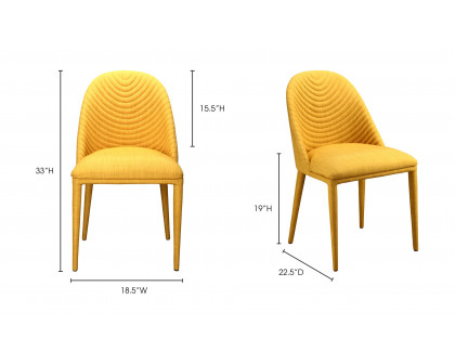 Moe's Libby Contemporary Dining Chair Set of 2 - Yellow