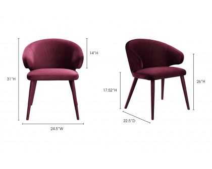 Moe's - Stewart Dining Chair in Burgundy