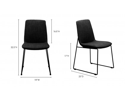 Moe's Ruth Contemporary Dining Chair Set of 2 - Black