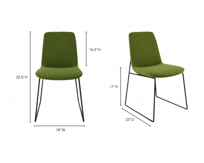 Moe's Ruth Contemporary Dining Chair Set of 2 - Green