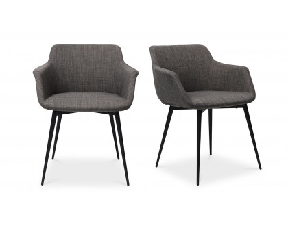 Moe's Ronda Contemporary Armchair Set of 2 - Dark Gray