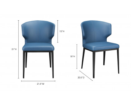 Moe's Delaney Contemporary Dining Chair Set of 2 - Sky Blue