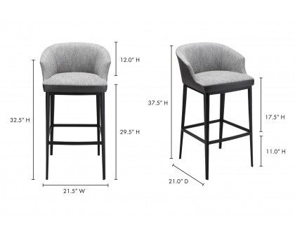 Moe's - Beckett Bar Stool in Gray