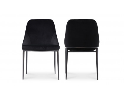 Moe's Sedona Contemporary Dining Chair Set of 2 - Shadowed Black Velvet