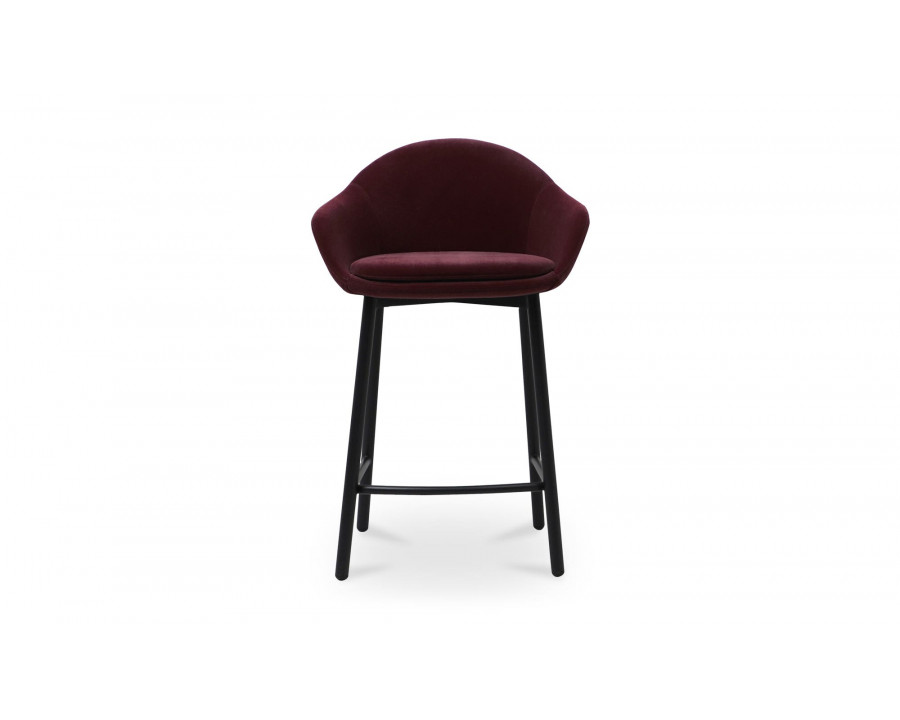 Moe's Emily Modern Counter Stool - Wine Velvet