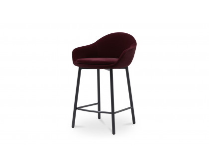 Moe's Emily Modern Counter Stool - Wine Velvet