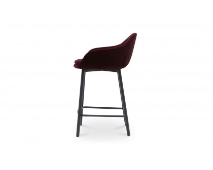 Moe's Emily Modern Counter Stool - Wine Velvet